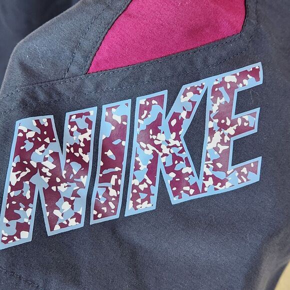 Nike Swim Trunks Men's Medium Blue Board Shorts Mesh Lined Pockets Abstract‎ Y2K - Picture 2 of 9